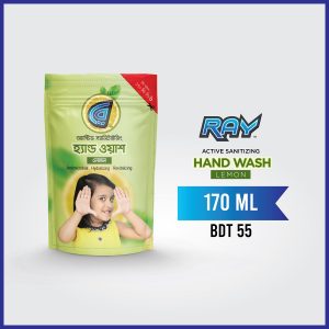 RAY Active Sanitizing Hand Wash 170 ml Sachet Pack Lemon (1)